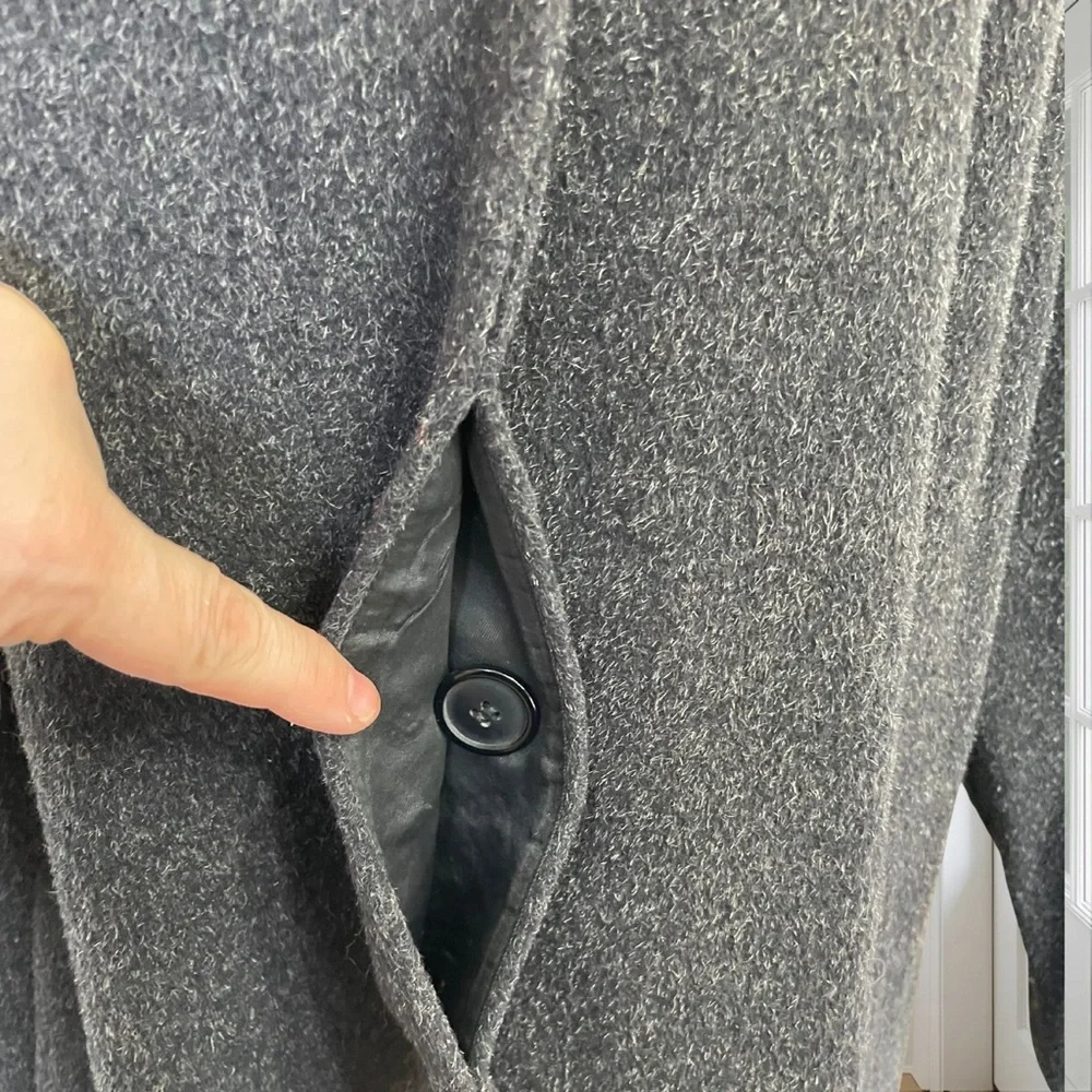 Vtg FORECASTER OF BOSTON Women's L/XL Wool Mohair Coat Dark Gray Union USA - Picture 8 of 13